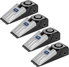 Door Stop Alarm with 120dB Siren, 4 Pack Portable Security Door Stopper Wedge...