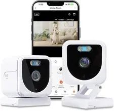1080P Indoor Outdoor Security Camera 2 Pack WiFi Smart Motion Night Vision Audio