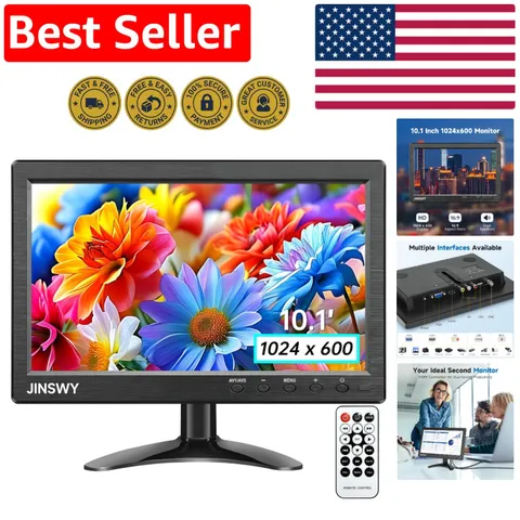 10.1" HD Security Monitor - Versatile Mini Display with HDMI VGA BNC USB Ports