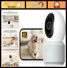 4K UHD Indoor Security Camera - 360° Pan-Tilt, Dual-Band Wi-Fi, Auto-Tracking, T