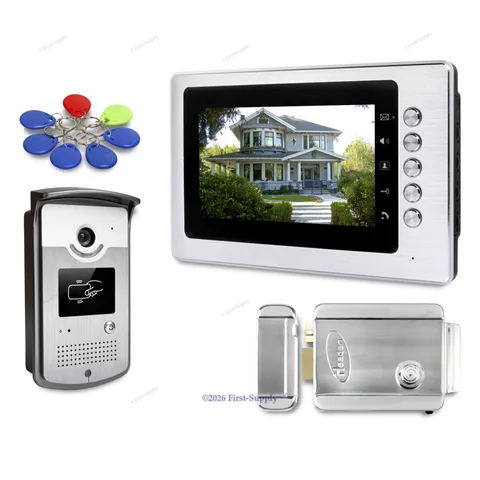 7inch Wired Video Door Entry Security Intercom with Intra-monitor Audio Intercom