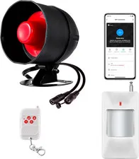 Wifi Alarm Home Security System, 120Db Alarm System with Motion Sensor and Remot