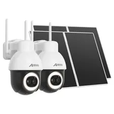 ANRAN AOV Solar Security Camera System Outdoor Wireless Audio Dual Lens Pan Tilt