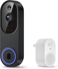 1080P Smart Wi-Fi Doorbell Camera with Doorbell Receiver, AI Motion Detection, N