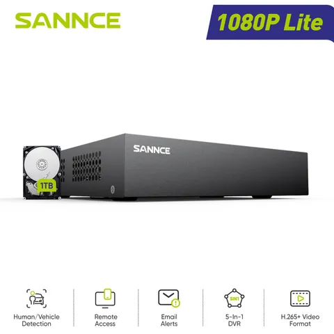SANNCE 8CH 1080P Lite DVR Video Recorder for Security Camera System H.265+ 1TB