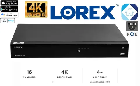 ⭐️Lorex Fusion 4K 16 Camera Capable Wired or Wi-Fi 4TB NVR Network NEW⭐️