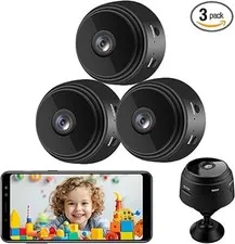 1080P WiFi Mini Security Camera Senri 3 Pack Indoor Outdoor Baby Pet Cam