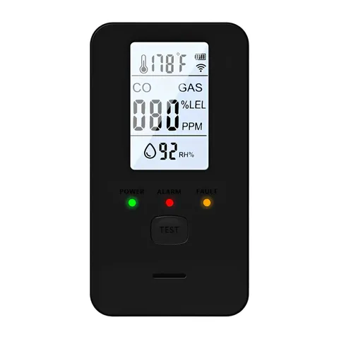 4-in-1 Carbon Monoxide Alarm Detector, Temperature Humidity Home Safety Monitor