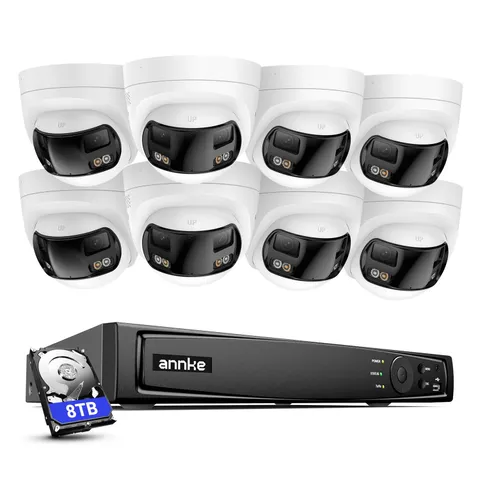 ANNKE 8CH 12MP NVR 4K POE 180° View Color Security Camera System Two Way Audio