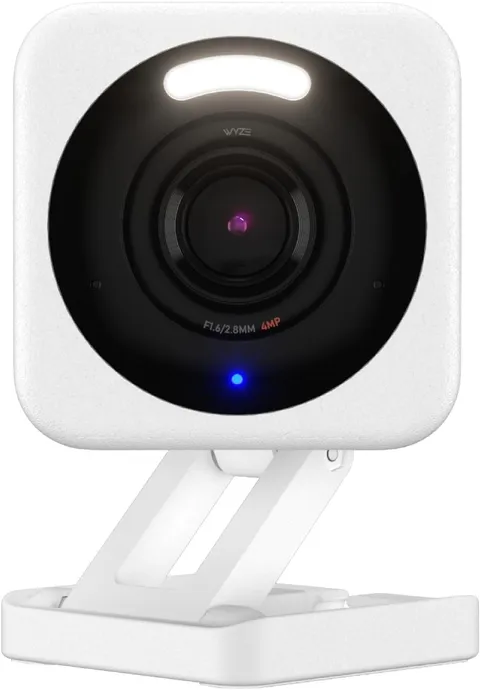 WYZE Cam v4 Wi-Fi 2.5K QHD Indoor/Outdoor Plug-In Smart Security Camera, White