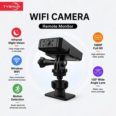 Mini 1080 WiFi Security Camera with Adjustable Mount Stand Wireless Home Monitor