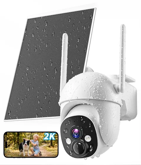 Solar Powered 2K Wireless Outdoor Security Cameras P45-J 4G WiFi 360 Degree View