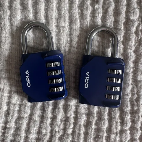 ORIA Combination Lock Padlock 4-Digit 2-Pack Resettable Locker Gate Fence Gym