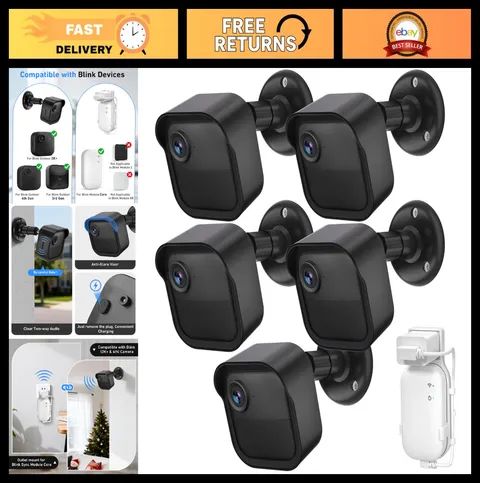 5 Pack Outdoor Camera Wall Mounts with 360° Adjustable Design & Weatherproof Hou