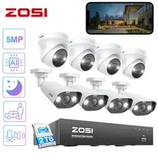 ZOSI 8CH 8MP NVR Network 5MP PoE Security IP Camera System Color Night Spotlight