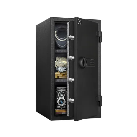 TIGERKING Fireproof Safe,3.47 Cubic Feet Home Safe Box, Large Steel Digital S...