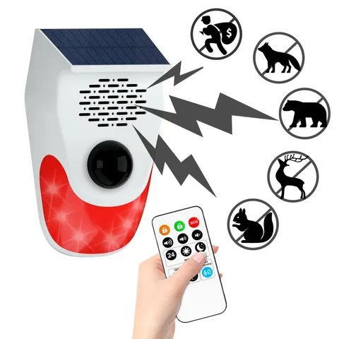 Solar Motion Sensor Alarm, Motion Activated Deer Bear Deterrent
