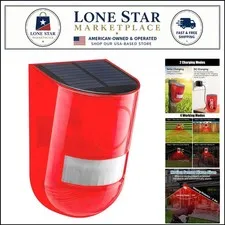 Motion Sensor Security Alarm System - 110dB Siren & Solar Flashing Lights