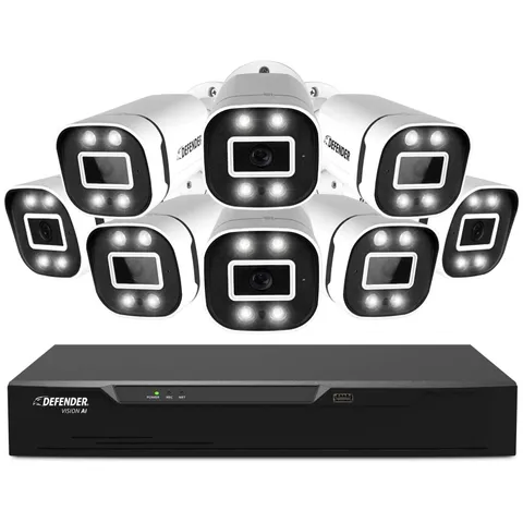 Defender 4K Vision AI Smart 1TB DVR Security System with 8 Cameras 4K2T8B8V2