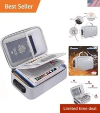 Small Fireproof Storage Organizer Case with Lock, 9”x 5.3”x 3.7” | Money Safe...