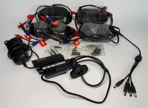 ZOSI Video/Power Extension Cables 60 FT Qty 4, Camera, 4 Way Splitter Cable Lot