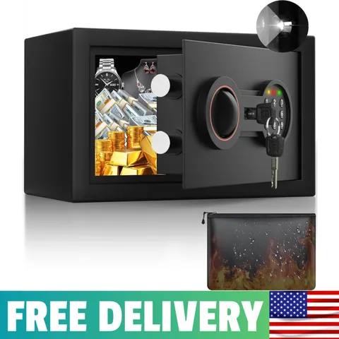 Small Safe Box, 0.3 Cuft Home Safe with Fireproof Waterproof Bag for College ...