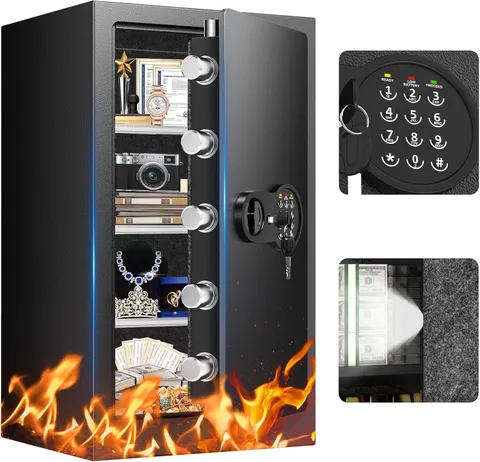 [35Min] Fireproof Safe 7.0 Cubic Feet Home Safe Box W/ 3-Removable Shelf Fire