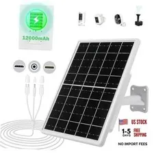 8W Solar Panel Built-in with 12000mAh Battery for Security Camera Outdoor,