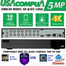 Q-SEE SIMILAR QTH163-2 or QTH916-2 16 Ch 1080p HD 2TB Hard Drive (NO Q-SEE LOGO)