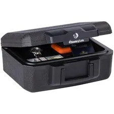 Secure Fire Resistant Box with Key Lock, 0.18 Cu Ft