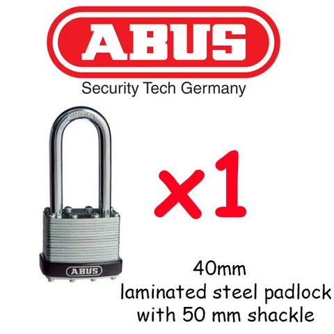ABUS 40mm laminated steel padlocks ( 50mm LONG SHACKLE) FREE POSTAGE
