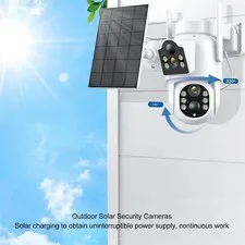 Solar Panel Powered Security Camera 2MP Dual Lens High Definition WiFi Camera