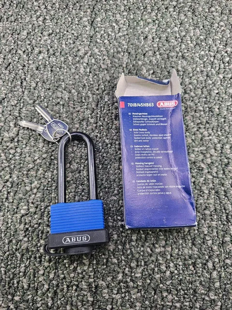 ABUS 70IB/45HB63 45mm Brass Padlock  Stainless Steel Long Shackle with 2 Keys
