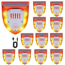 QXMH Solar Outdoor Motion Sensor Alarm: 129db Dog Induction & Gun 12CS
