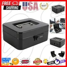 Steel Cash Box Safe with Combination Lock,Money Safe Box with Removable Coin ...