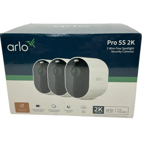 Arlo Pro 5S Spotlight Wireless Security Camera 2K HDR Dual-Band Wi-Fi - 3 Pack