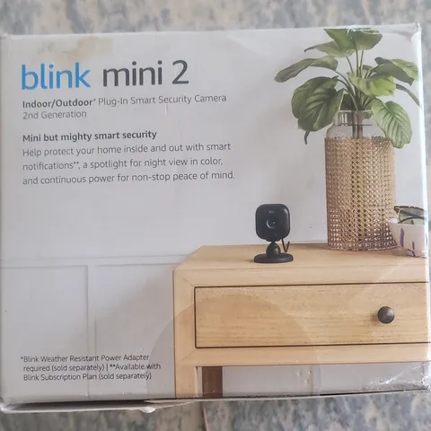 Blink Mini 2 Plug-In Indoor/Outdoor 1080p Wi‑Fi Alexa Spotlight Camera Black