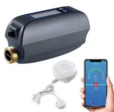 Haozee WiFi Smart Water Valve and Auto Shut-Off 0.75 Inch, Black