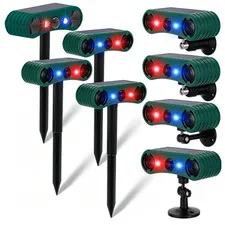 Solar Outdoor Motion Sensor Alarm 2*130db Ultrasonic Siren with 4 Modes Flashing