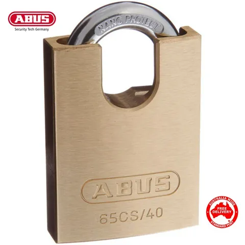 ABUS 65CS40 40mm -KEYED ALIKE Brass Bodied Padlock -Concealed Shackle-FREE POST