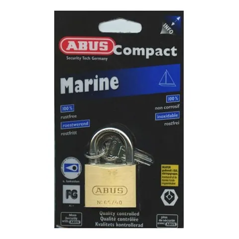 ABUS Lock Padlock 65IB40 40mm -Brass Bodied Padlock w/ Stainless steel shackle