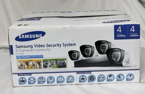 New Samsung SDS-P3042  4 Channel 4 Camera Video Security System Kit Remote View
