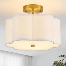 Widluth Modern Semi Flush Mount Ceiling Light Gold 12.89"