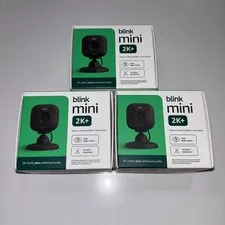 Blink - Mini 2K+ Compact plug-in security camera, 2K video resolution, Black X 3