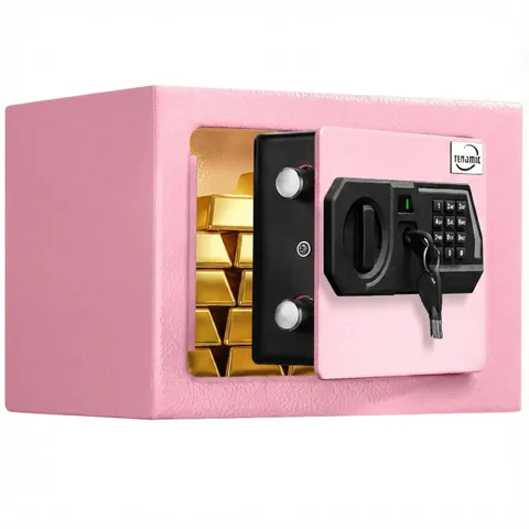 Tenamic Safe Storage Box 0.23 Cubic Feet Electronic Digital Security Box, Key...