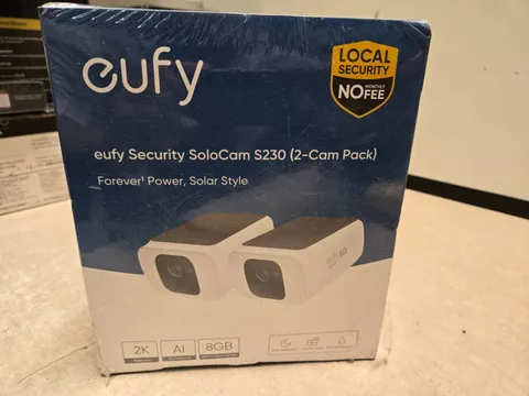 Sealed eufy 2K Solar Security Cameras Wireless Outdoor SoloCam S230 (2Pack)
