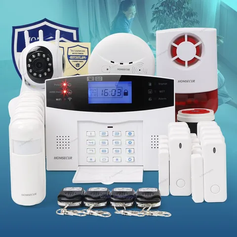 HOMSECUR Wireless &wired WIFI 4G SMS Autodial Home Alarm System IOS/Android APP