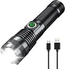 XURLEQ Rechargeable LED Tactical Flashlight 5 Modes Waterproof Zoomable Handheld