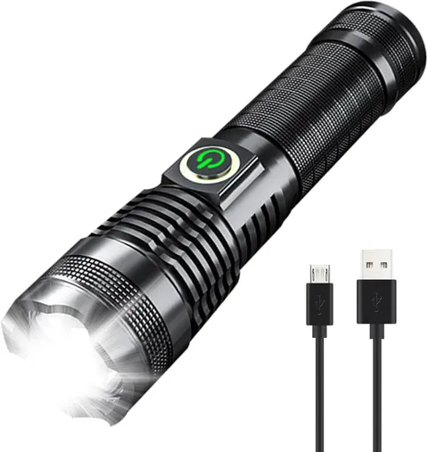 XURLEQ Rechargeable LED Tactical Flashlight 5 Modes Waterproof Zoomable Handheld