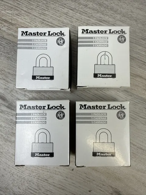 NEW 4-Pack Master Lock 1-1/2 in. Warded Padlock Body KAA Keyed Alike Set Of 4